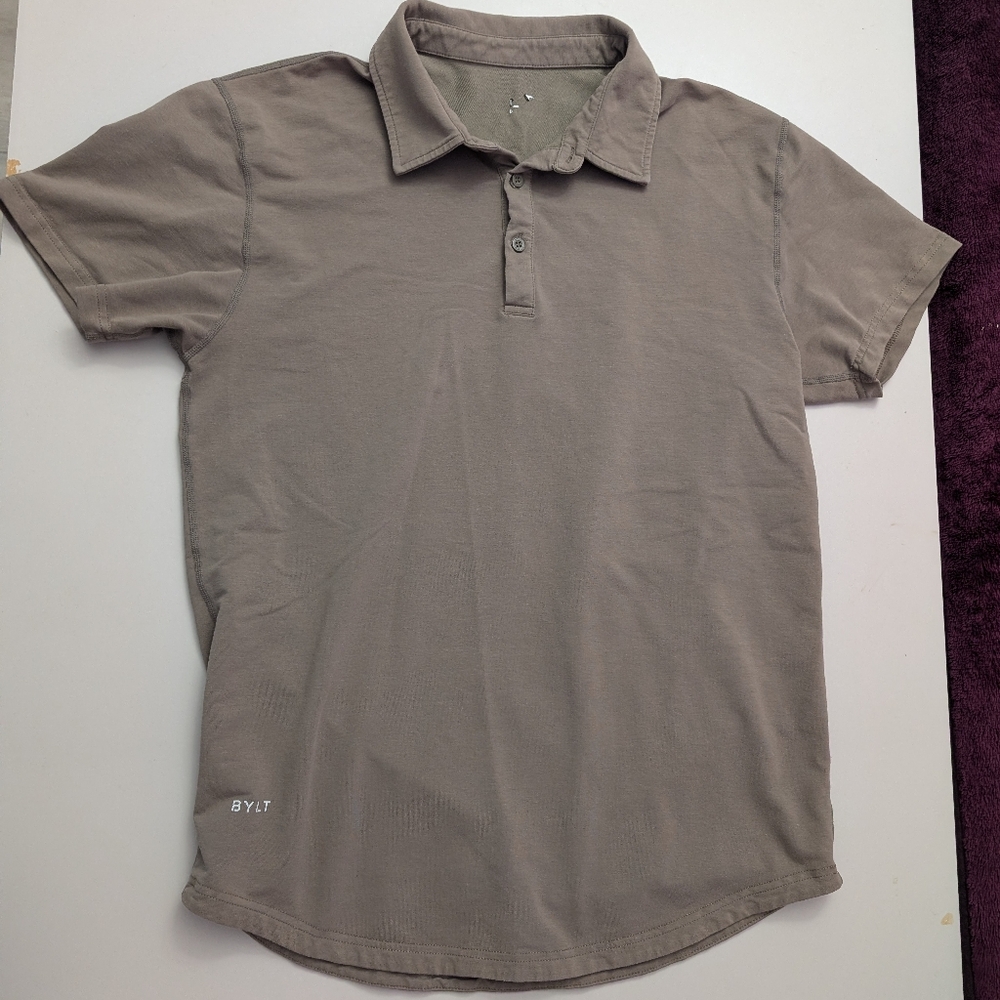 Bylt Basic Green Polo Shirt Men Medium